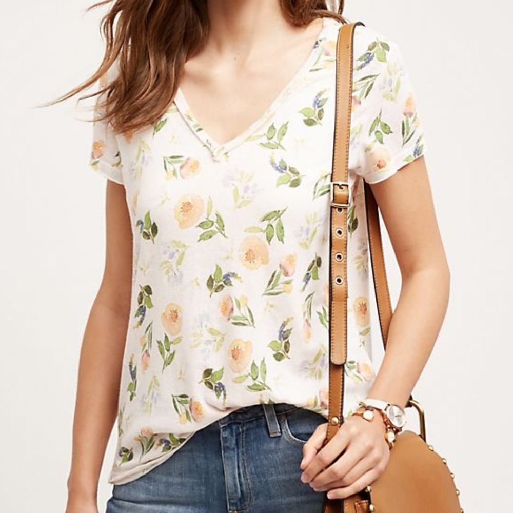 Anthropologie Tillie V Neck Tee XS